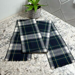 Archie Brown & Son Blue Plaid Wool Scarf Vintage